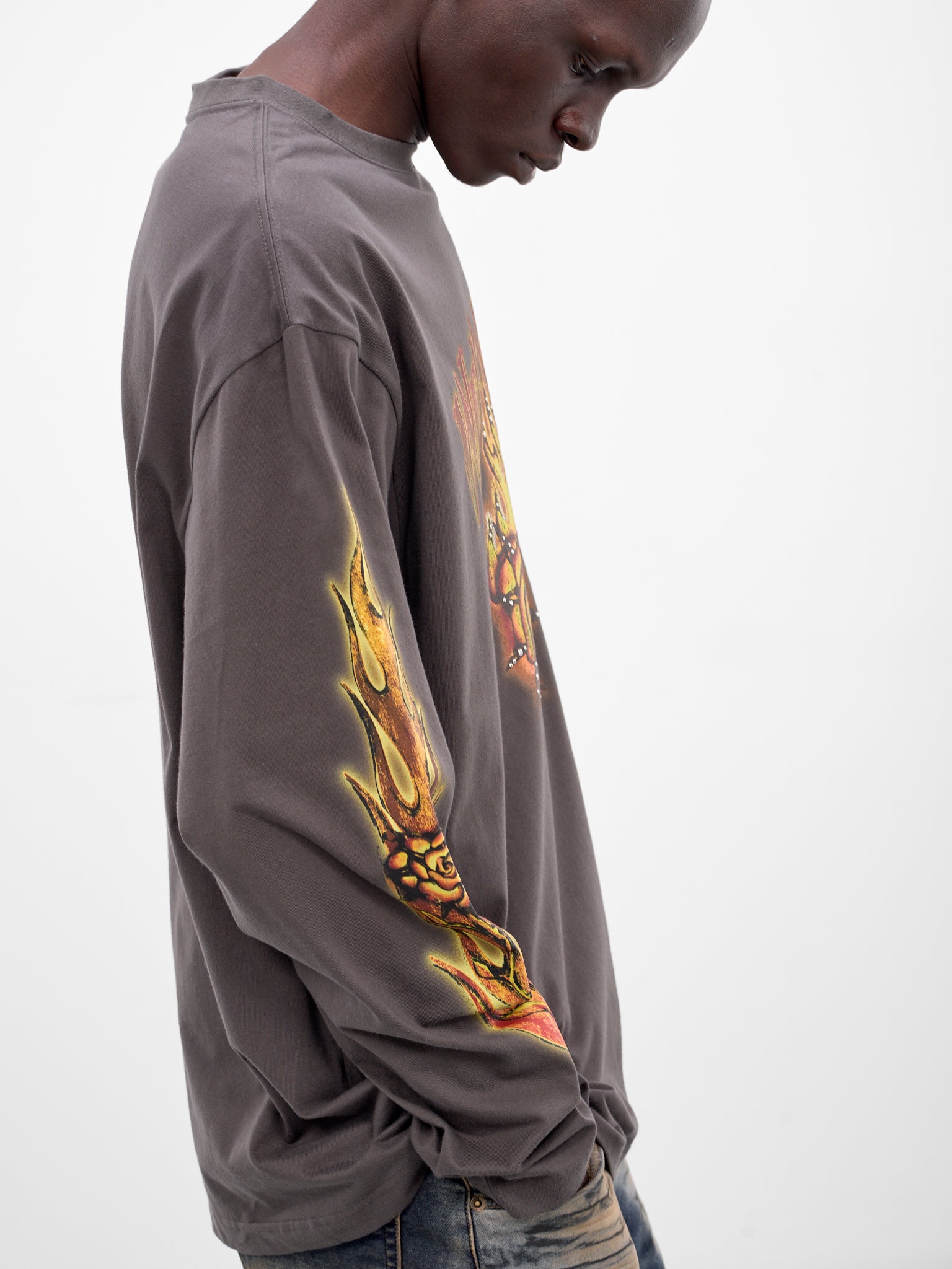 Charcoal Fire Graphic Long Sleeve (TT0-26-785-U-CH-CHARCOAL)