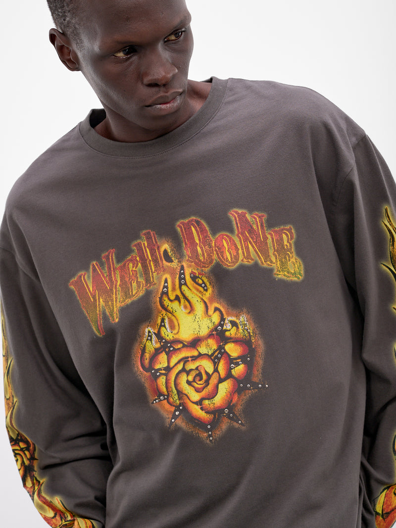 Charcoal Fire Graphic Long Sleeve (TT0-26-785-U-CH-CHARCOAL)