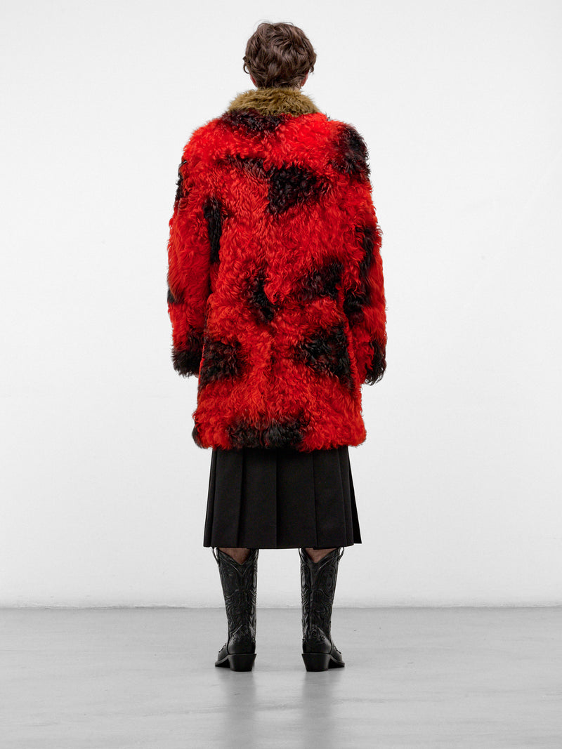 Red & Black Fur Coat (TUMY0153QU-ULM141-RED-MULTI)