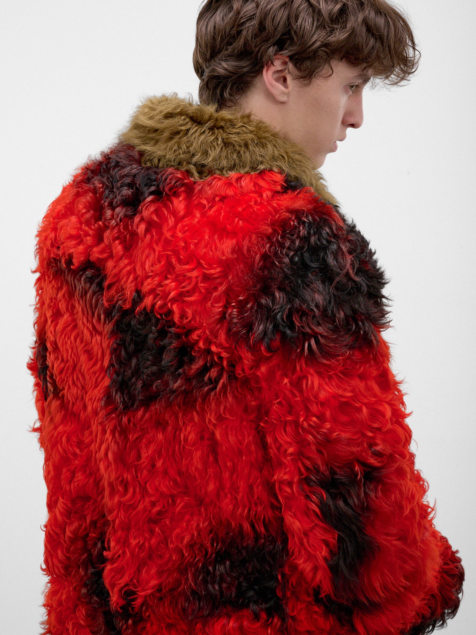 Red & Black Fur Coat (TUMY0153QU-ULM141-RED-MULTI)