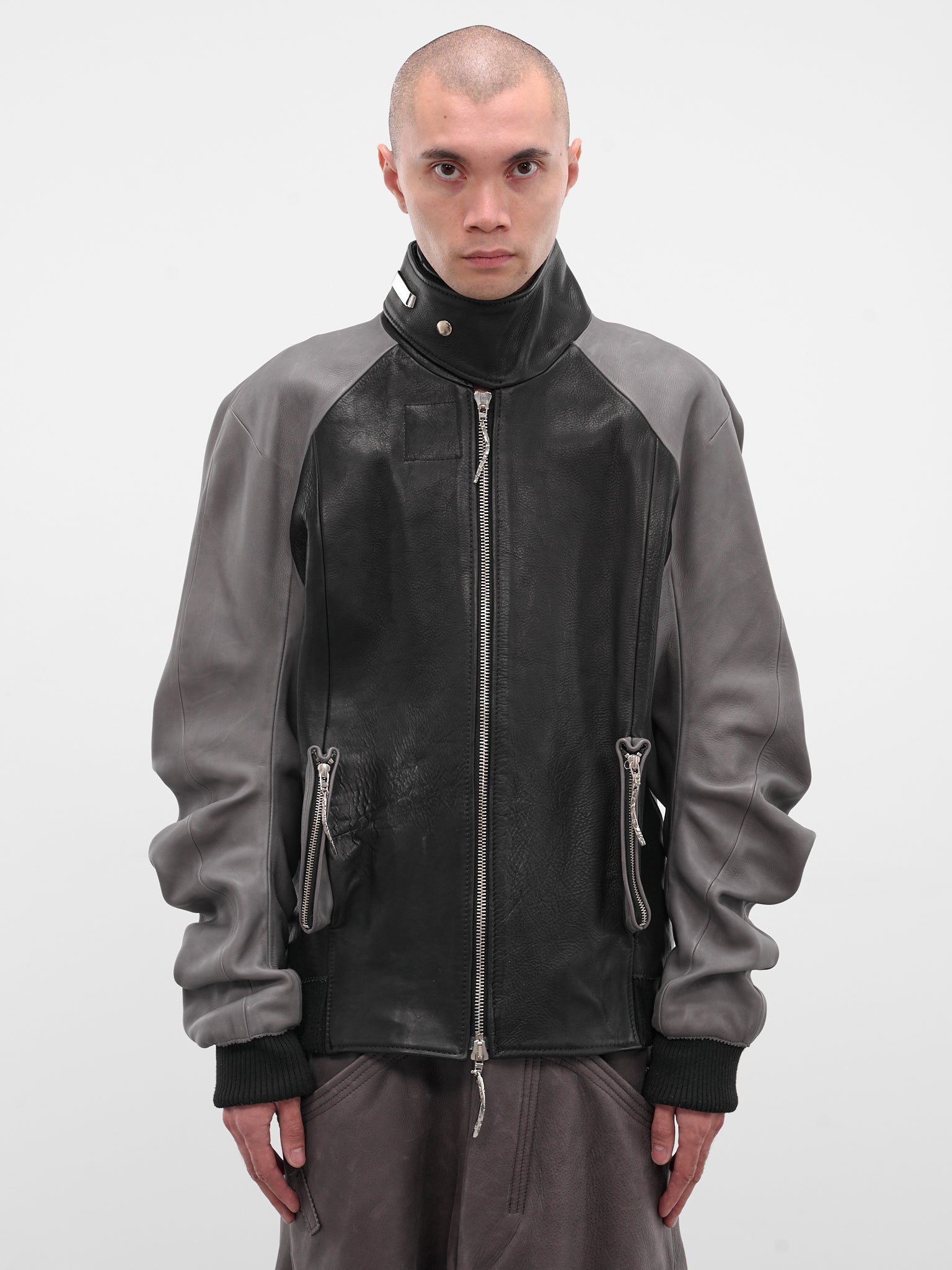 Two-Tone Twisted Bomber Jacket (TWISTED-BOMBER-BLACK-CHECK)