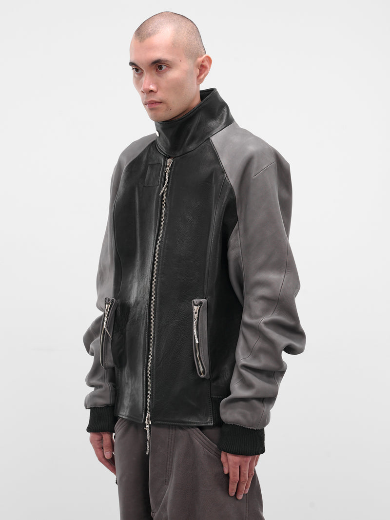 Two-Tone Twisted Bomber Jacket (TWISTED-BOMBER-BLACK-CHECK)