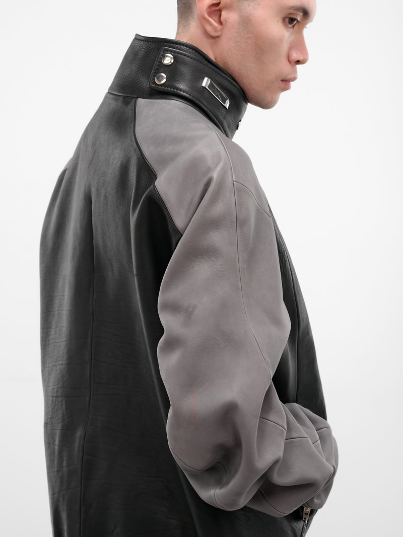 Two-Tone Twisted Bomber Jacket (TWISTED-BOMBER-BLACK-CHECK)