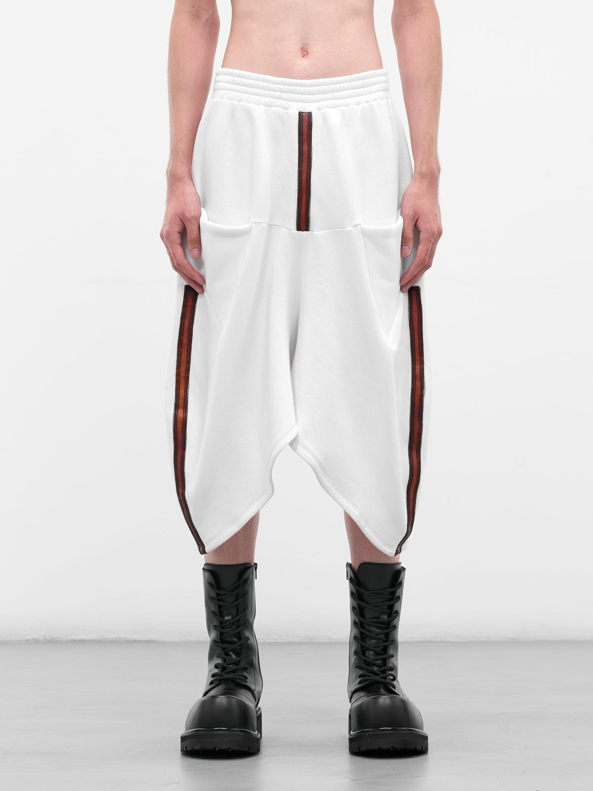 White Twisted Baggy Shorts (TWISTED-SHORTS-WHITE)