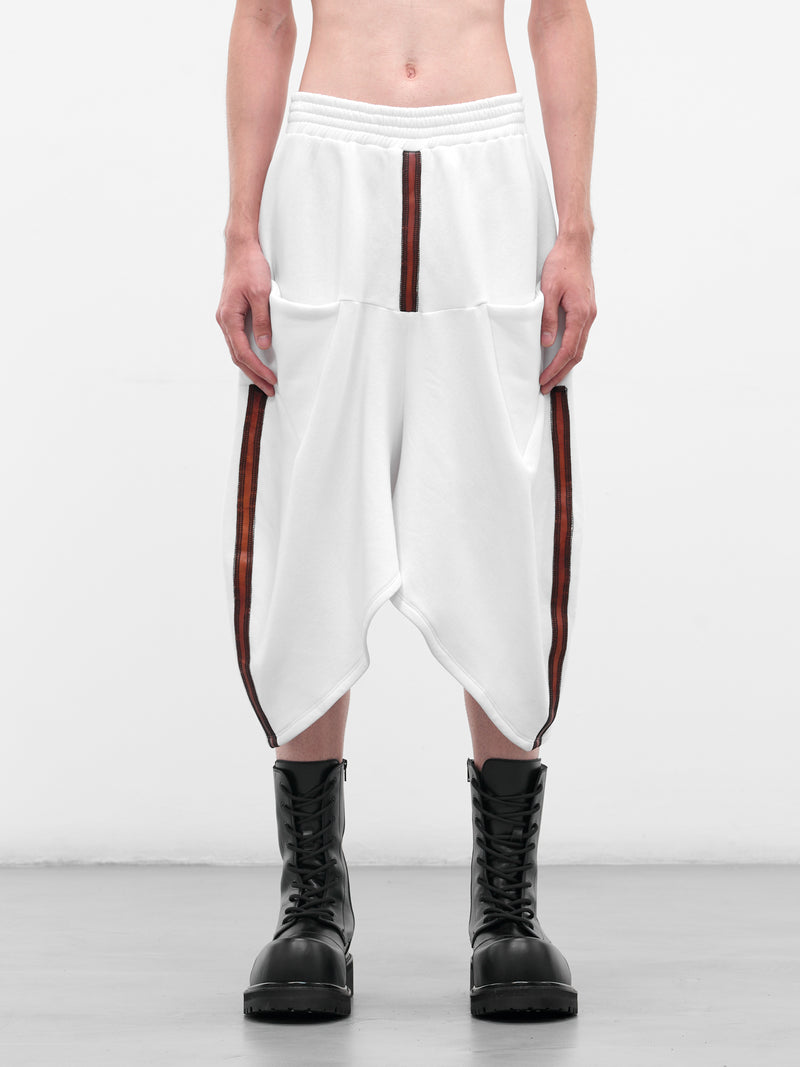 White Twisted Baggy Shorts (TWISTED-SHORTS-WHITE)