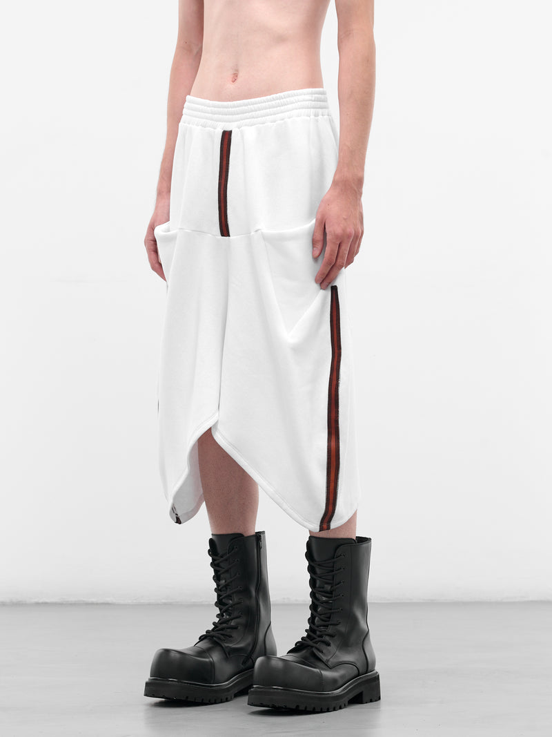 White Twisted Baggy Shorts (TWISTED-SHORTS-WHITE)