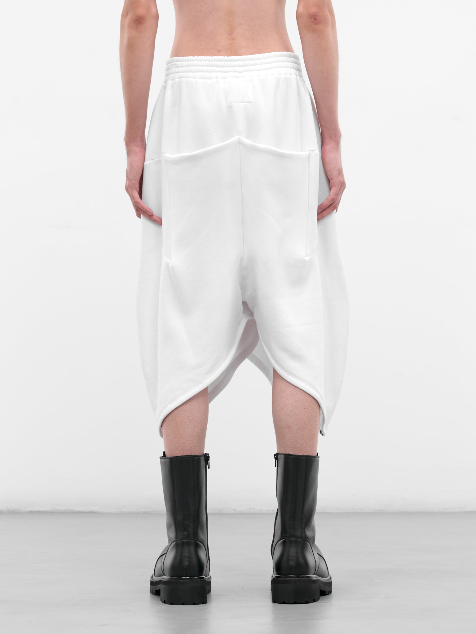 White Twisted Baggy Shorts (TWISTED-SHORTS-WHITE)