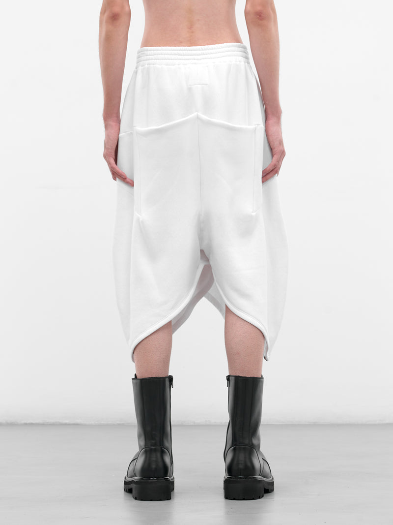 White Twisted Baggy Shorts (TWISTED-SHORTS-WHITE)