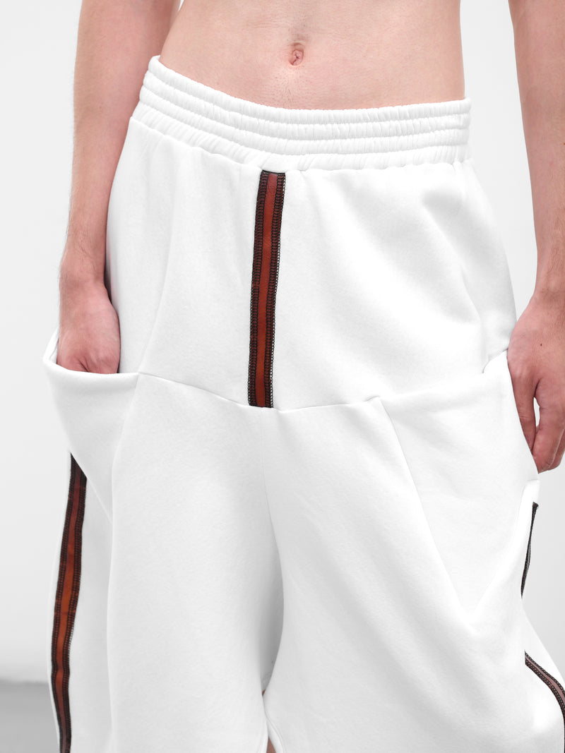 White Twisted Baggy Shorts (TWISTED-SHORTS-WHITE)
