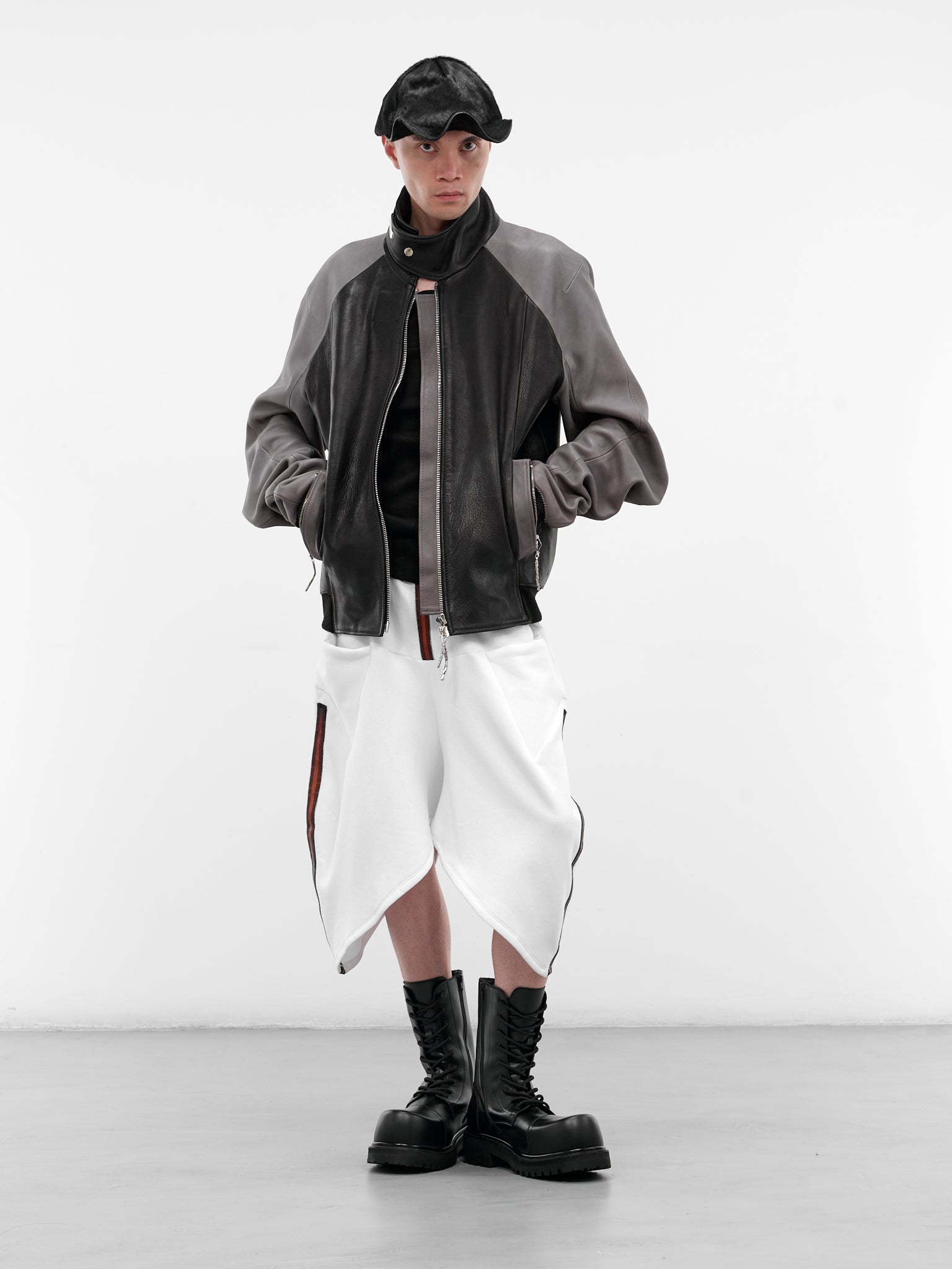 White Twisted Baggy Shorts (TWISTED-SHORTS-WHITE)