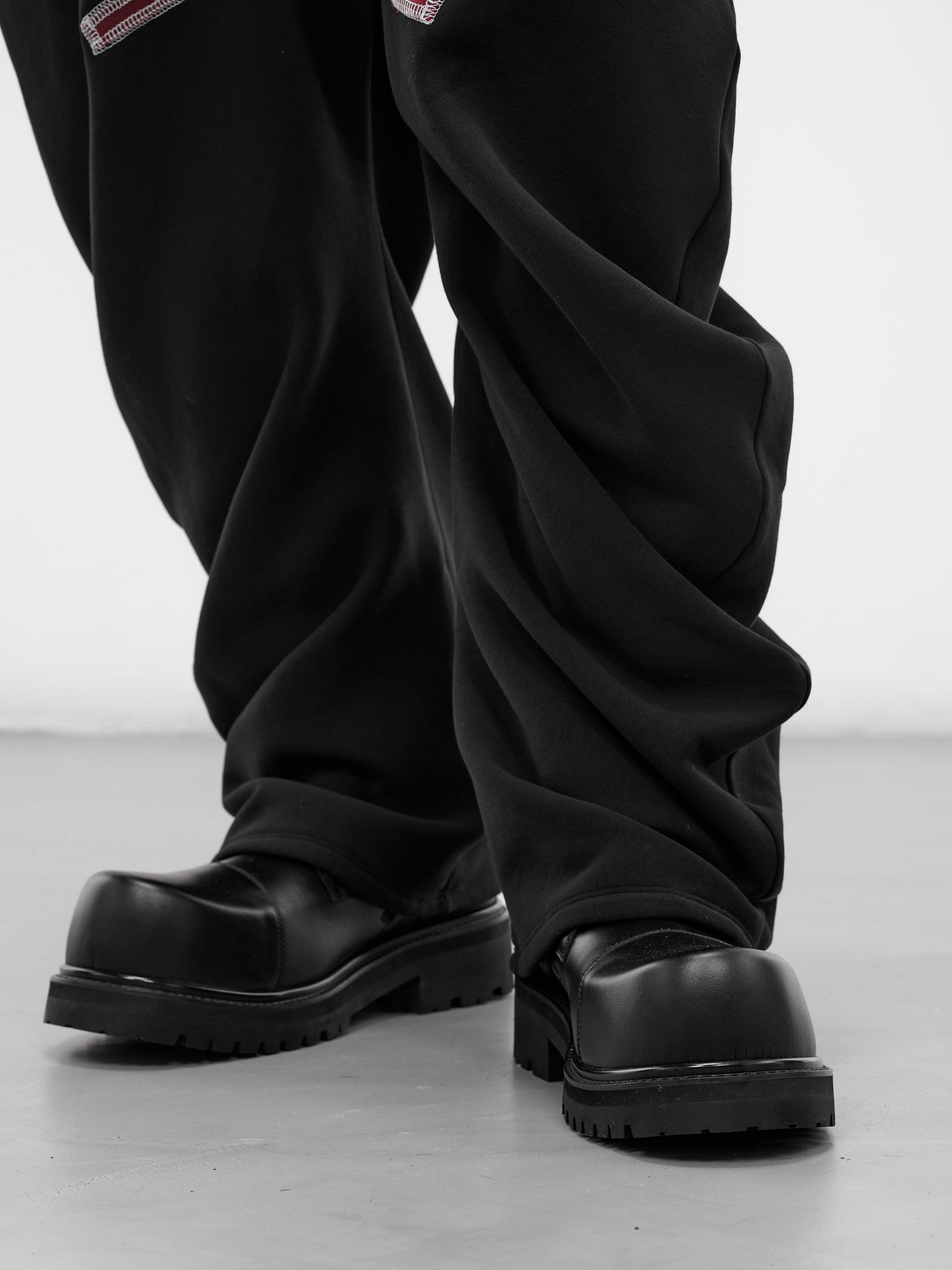 Black Piped Twisted Sweatpants (TWISTED-TRACK-BLACK)