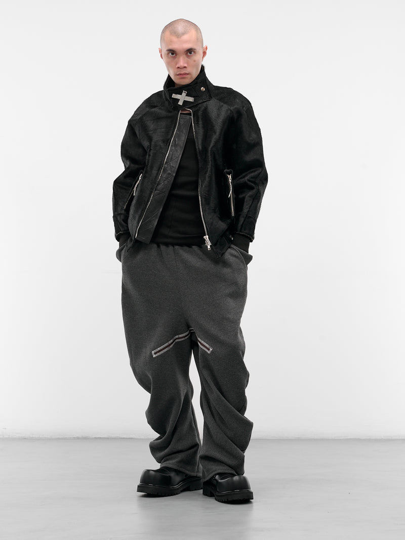 Gray Piped Twisted Sweatpants (TWISTED-TRACK-GREY)