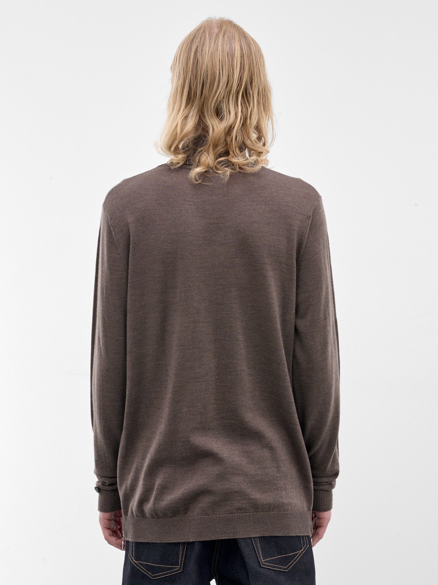 Brown Zip Vent Knit Turtleneck (U252-Y011-W043-BROWN)