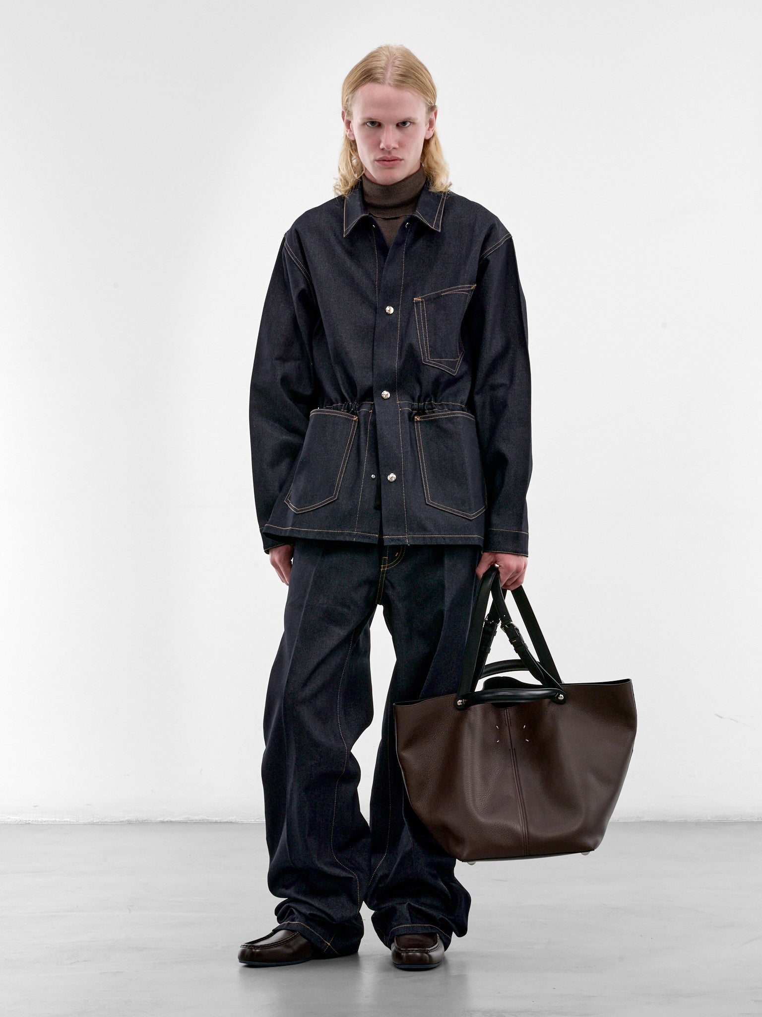 Indigo Denim Buttoned Workwear Jacket (U262-J039-C018-ROW-INDIGO)
