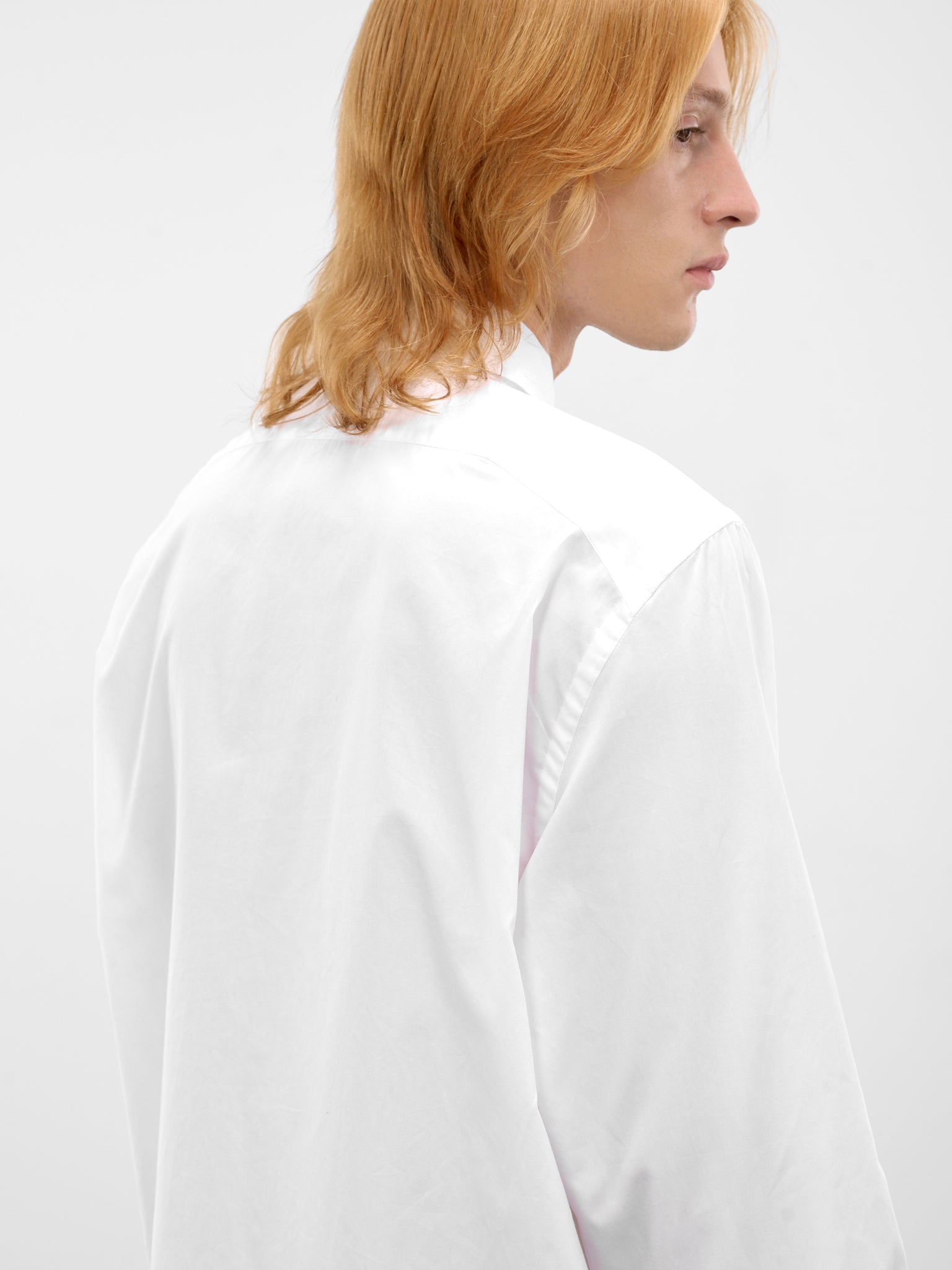 White Cotton Vent Cuffs Shirt (U261-H047-C004-WHITE)