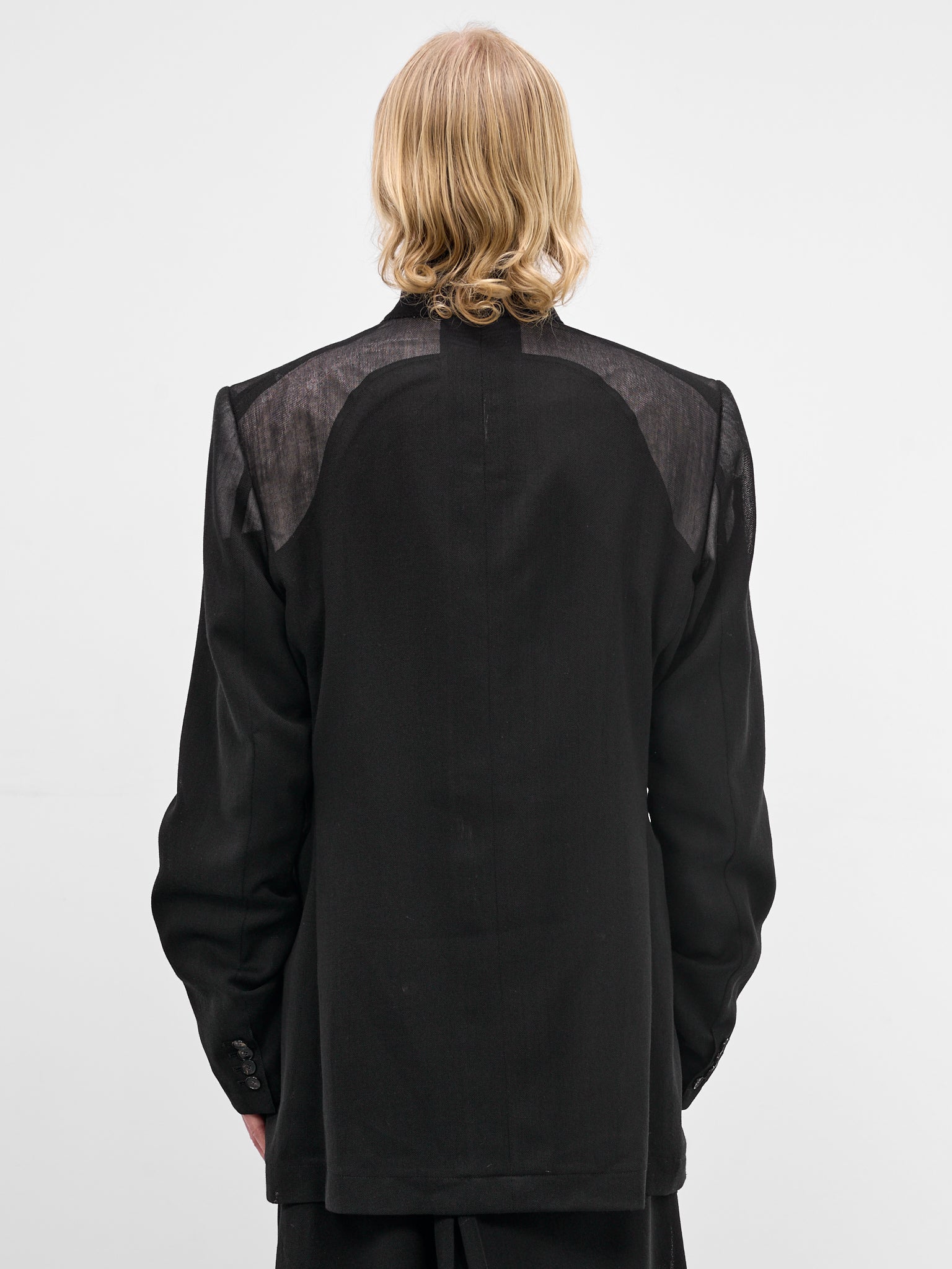 Black Wool Fish Net Blazer (U261-J032-W052-BLACK)