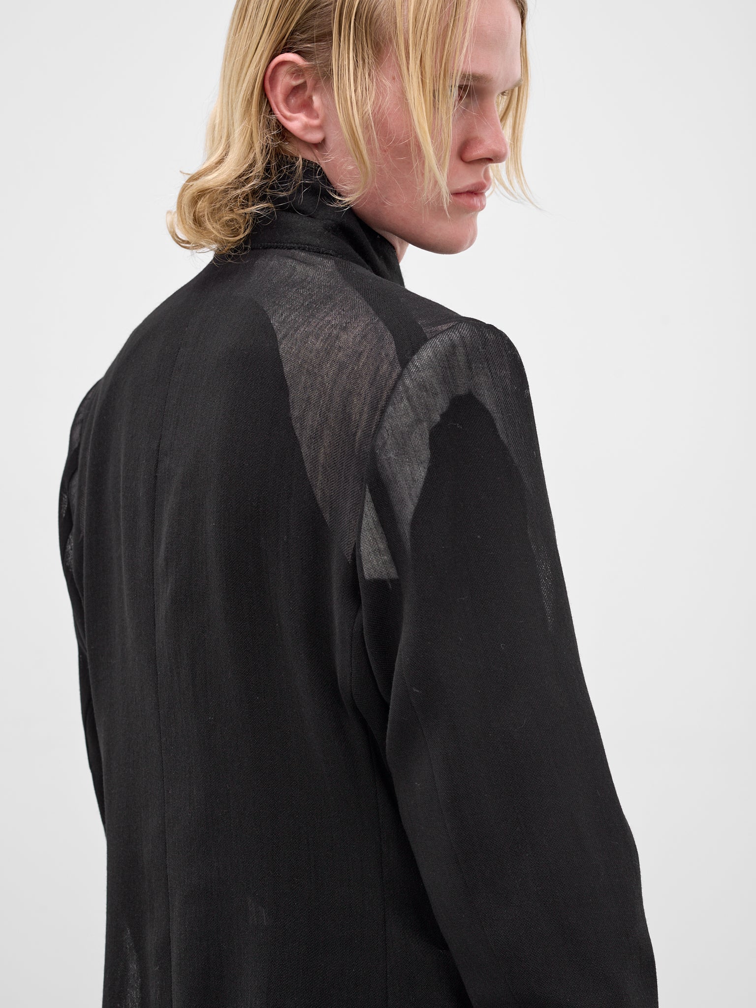 Black Wool Fish Net Blazer (U261-J032-W052-BLACK)