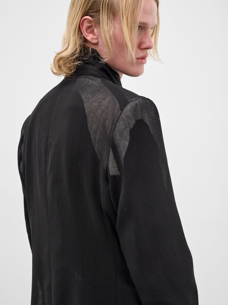 Black Wool Fish Net Blazer (U261-J032-W052-BLACK)