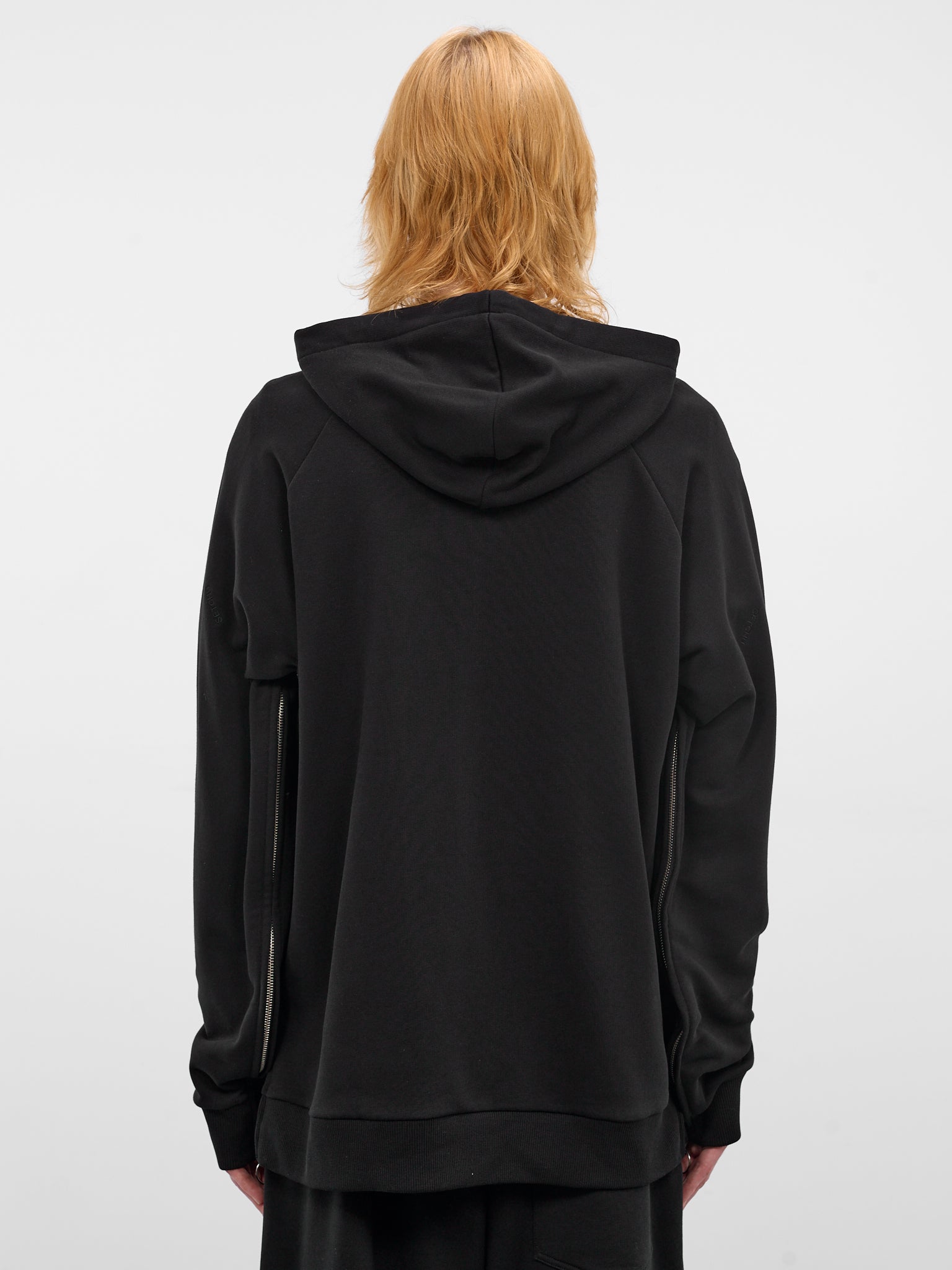 Black Cotton Raglan Zip Hoodie (U261-T041-C042-BLACK)