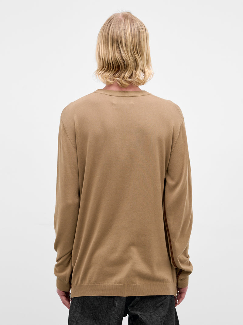 Beige Cotton Knit Crewneck Sweater (U261-Y014-C044-BEIGE)