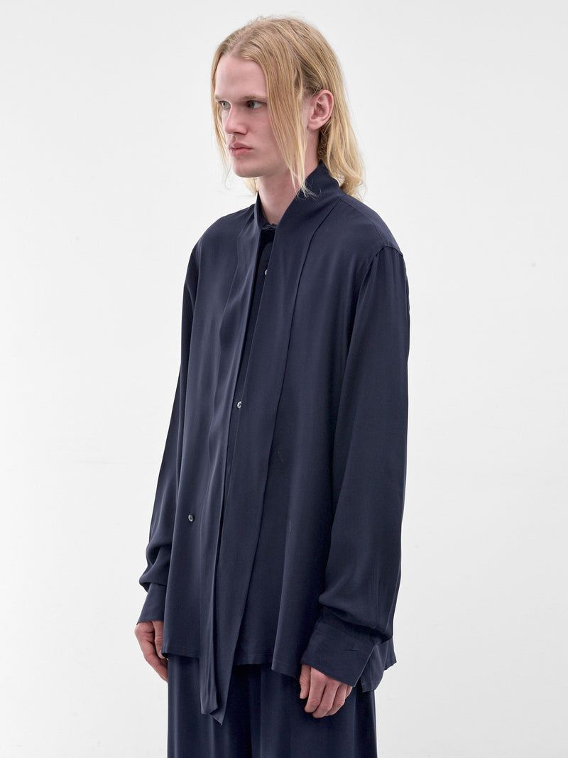 Navy Scarf Collar Shirt (U262-H014-S026-NAVY)