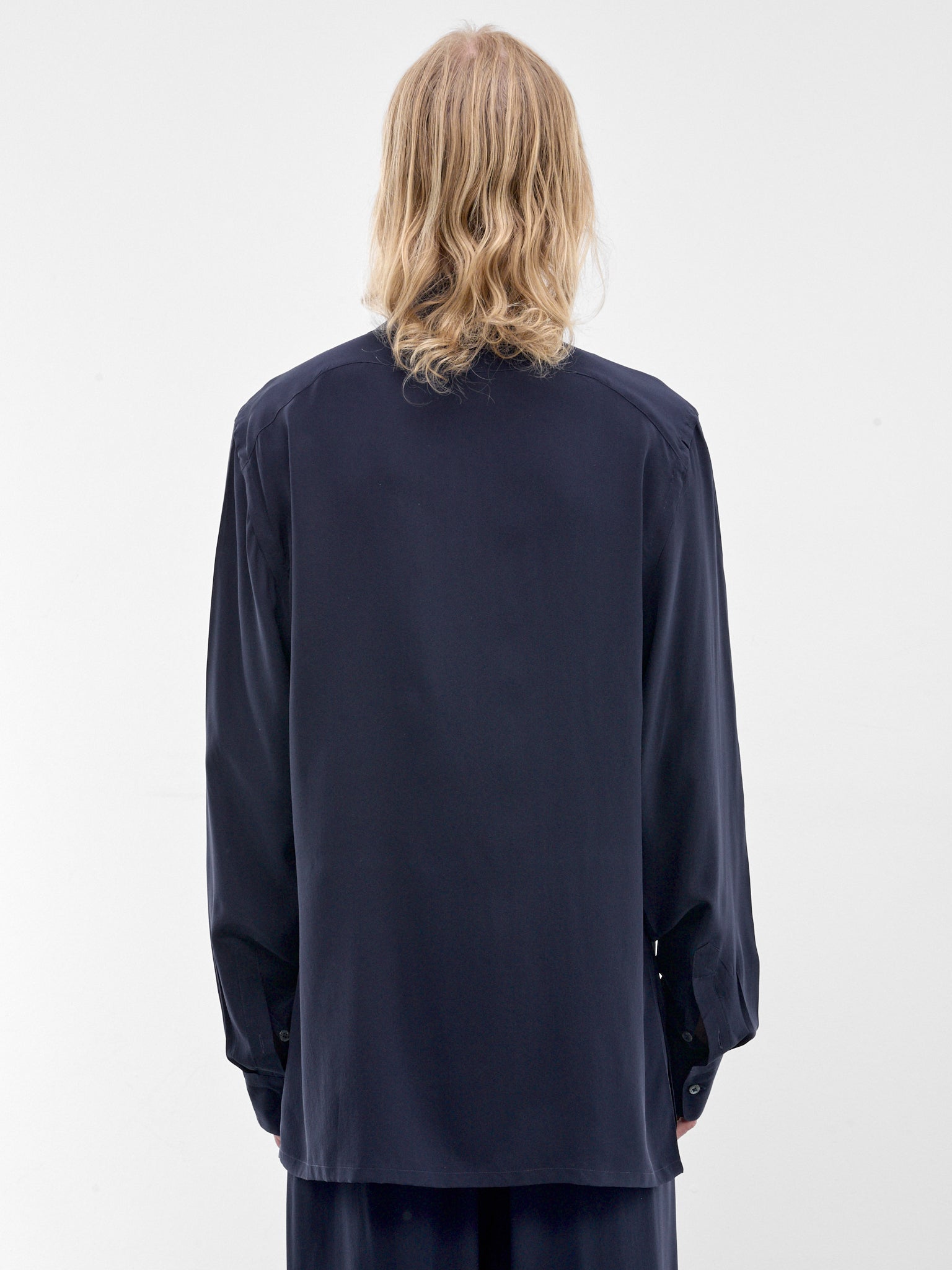 Navy Scarf Collar Shirt (U262-H014-S026-NAVY)