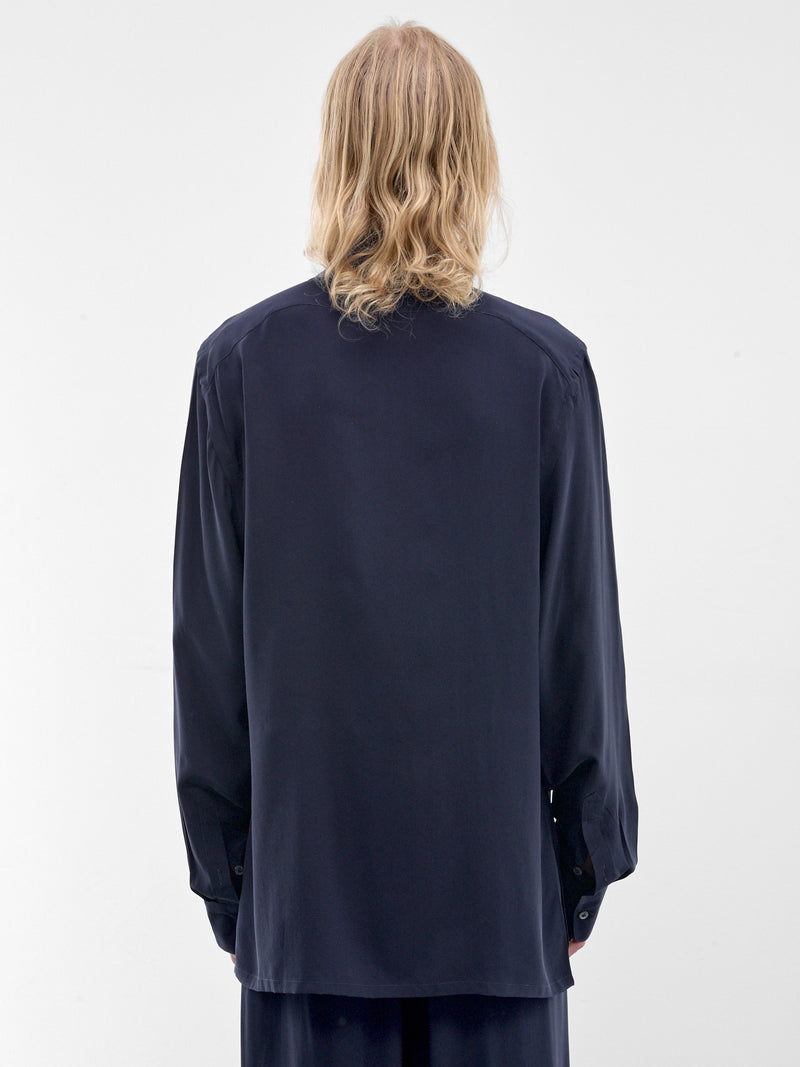 Navy Scarf Collar Shirt (U262-H014-S026-NAVY)