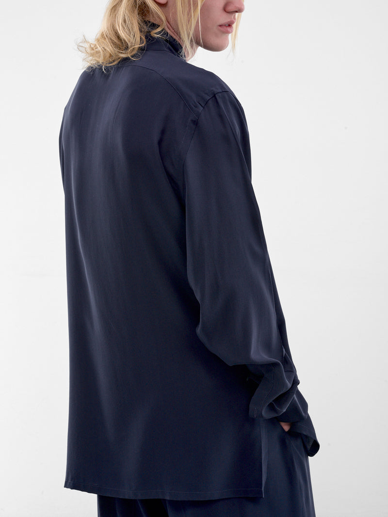 Navy Scarf Collar Shirt (U262-H014-S026-NAVY)
