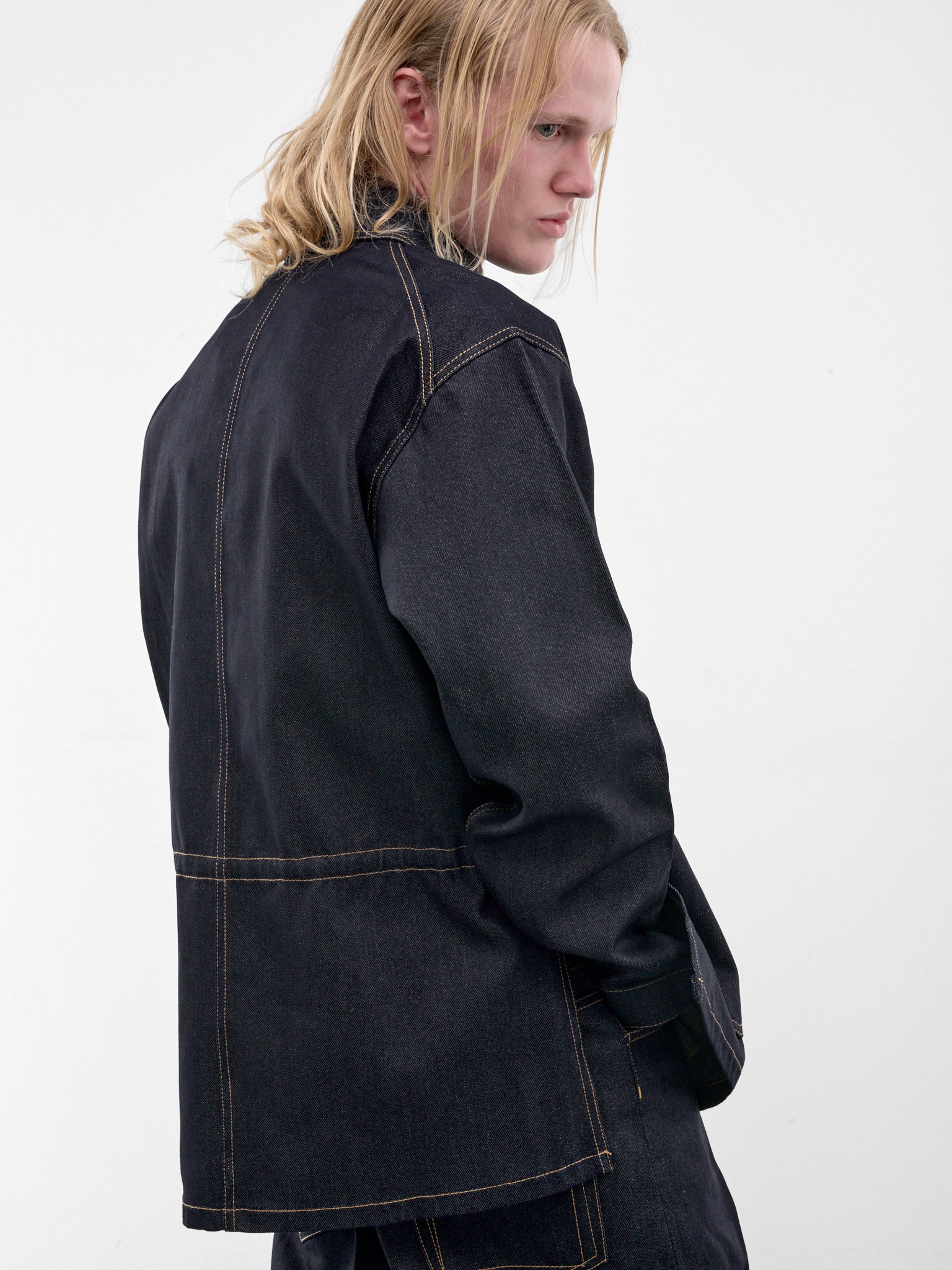 Indigo Denim Buttoned Workwear Jacket (U262-J039-C018-ROW-INDIGO)