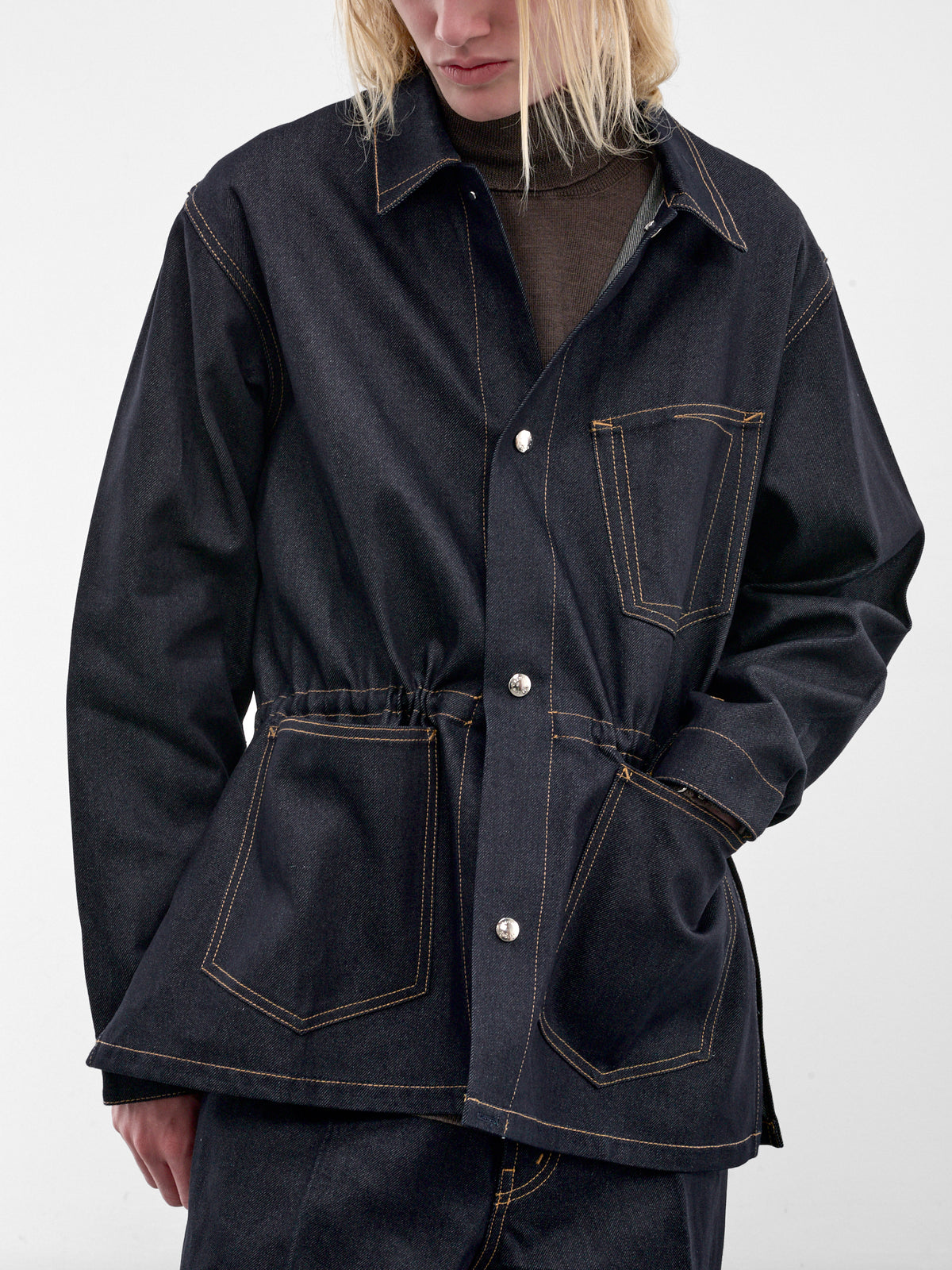 Indigo Denim Buttoned Workwear Jacket (U262-J039-C018-ROW-INDIGO)