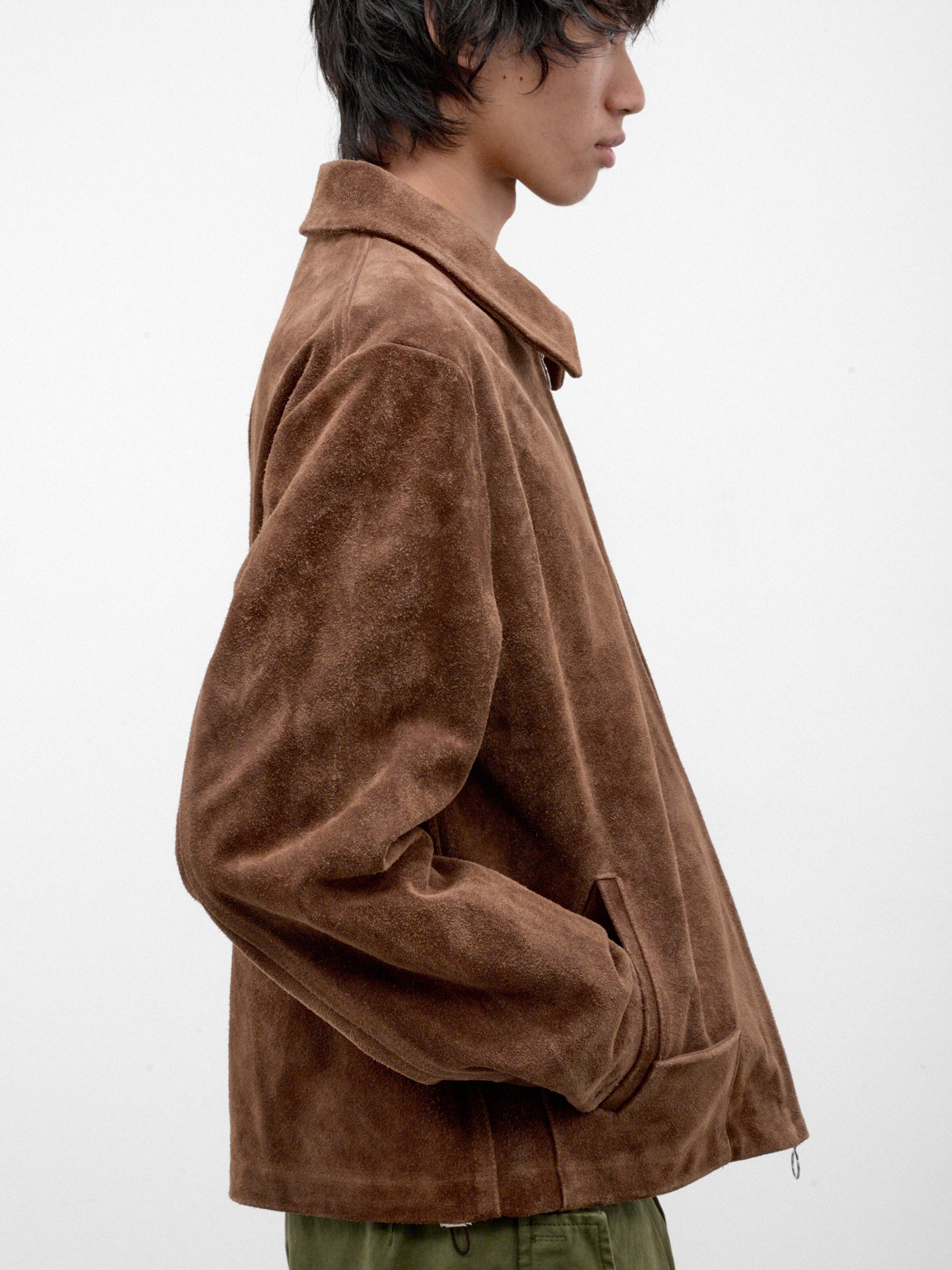 Brown Lamb Leather Zip Jacket (U262-J070-K016-DARK-BROWN)