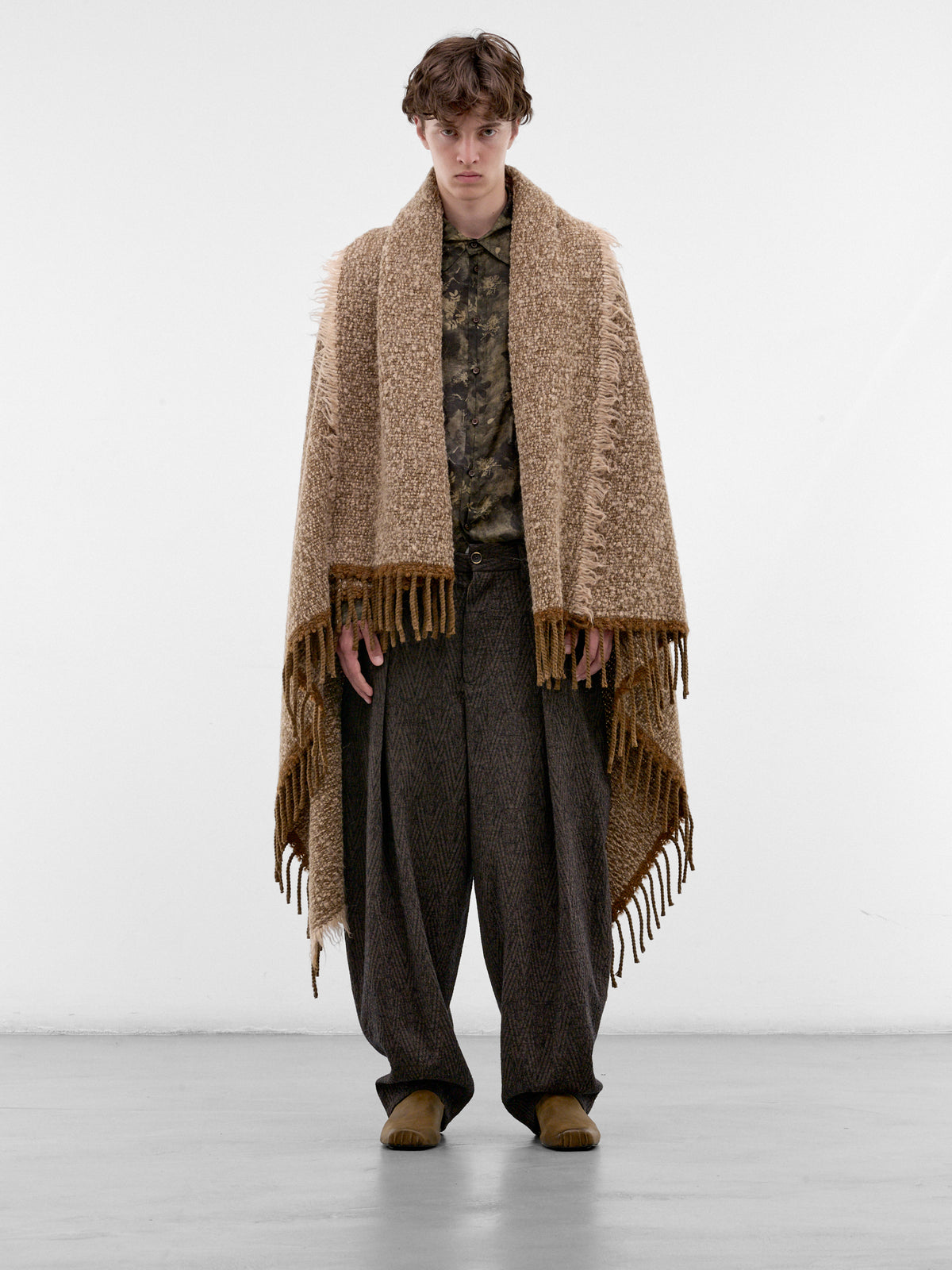 Tan Alpaca-Wool Cape Scarf (UA0256-TAN)