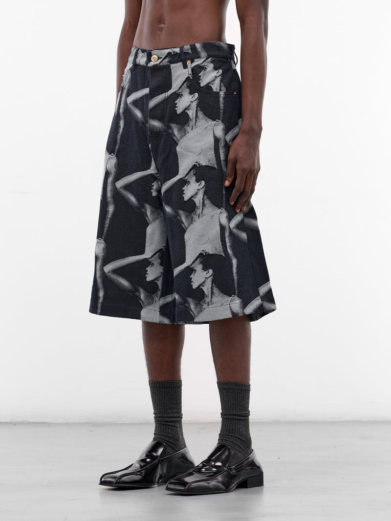 Indigo Jet Denim Baggy Shorts (UA25DE01-CO02-504-INDIGO)