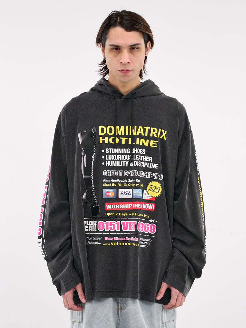 Dominatrix Hotline Hoodie (UA66HD880B-BLACK)