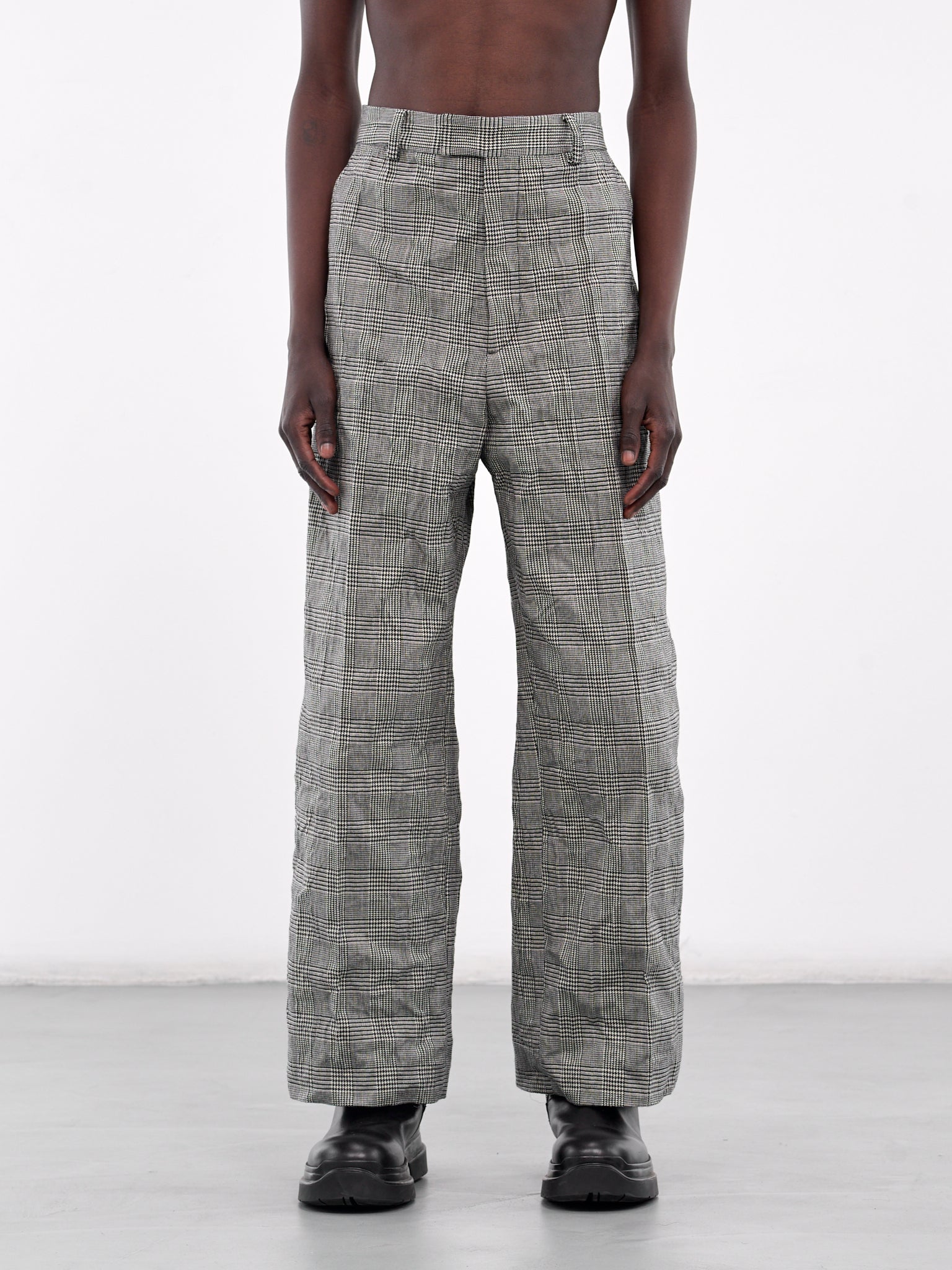Sequin Plaid Trousers