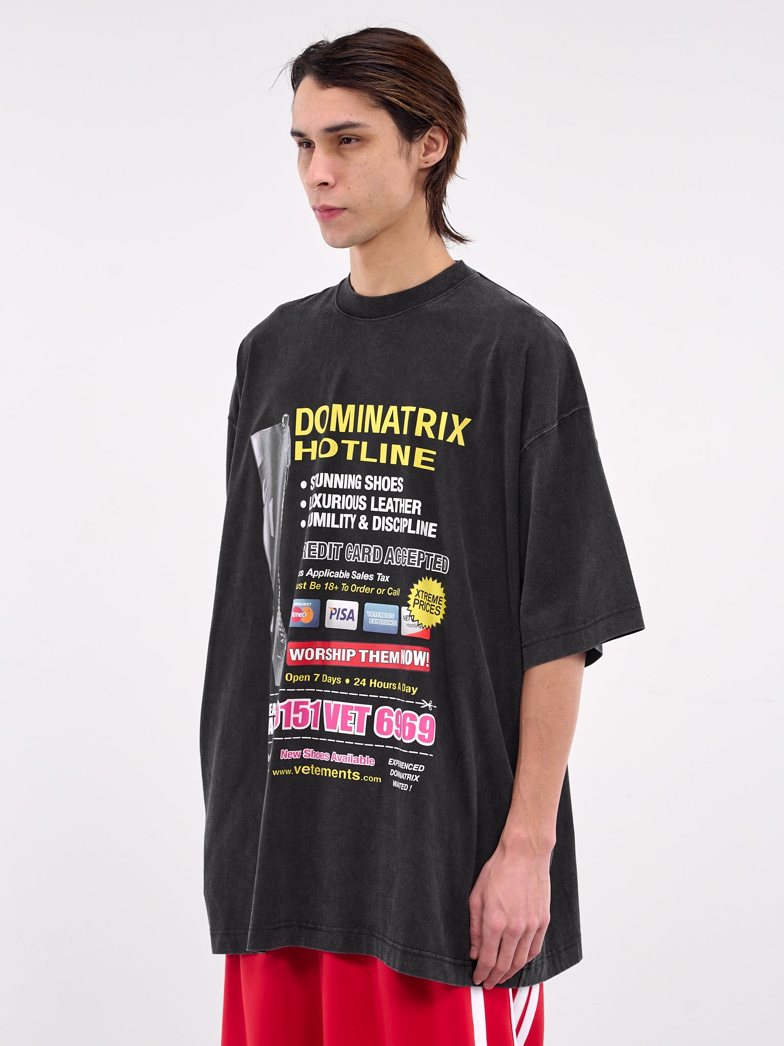 Dominatrix Hotline Oversized Tee (UA66TR740B-BLACK)