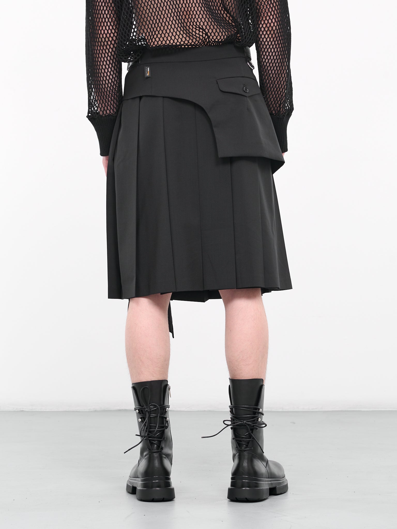 Pleated Layered Skirt (UC1D4601-BLACK)