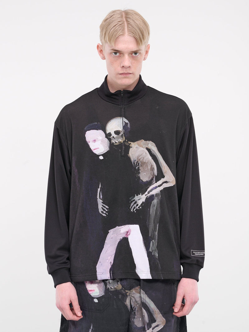 Graphic Quarter-Zip Sweater (UC1D4806-2-BLACK)