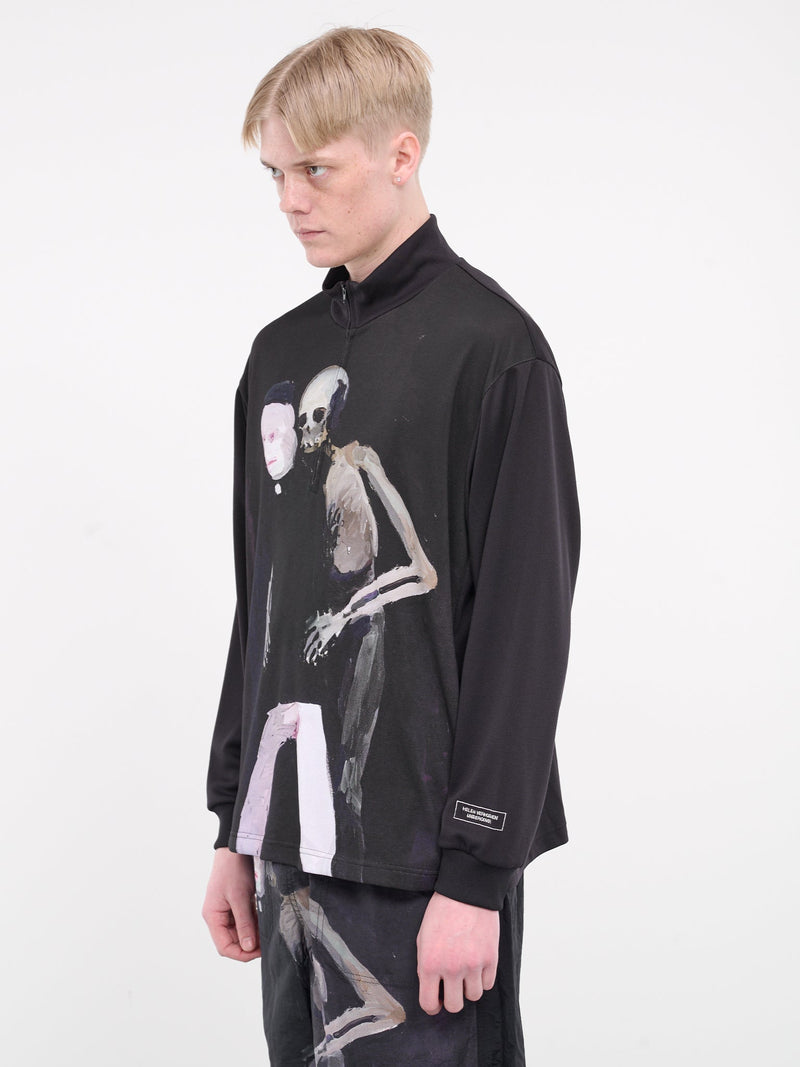 Graphic Quarter-Zip Sweater (UC1D4806-2-BLACK)