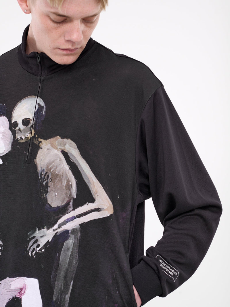 Graphic Quarter-Zip Sweater (UC1D4806-2-BLACK)