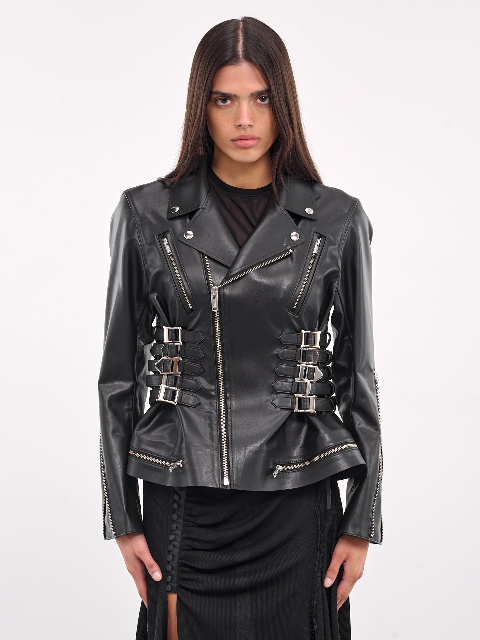 Cinch Strap Double Rider Jacket (UC1E1207-BLACK)