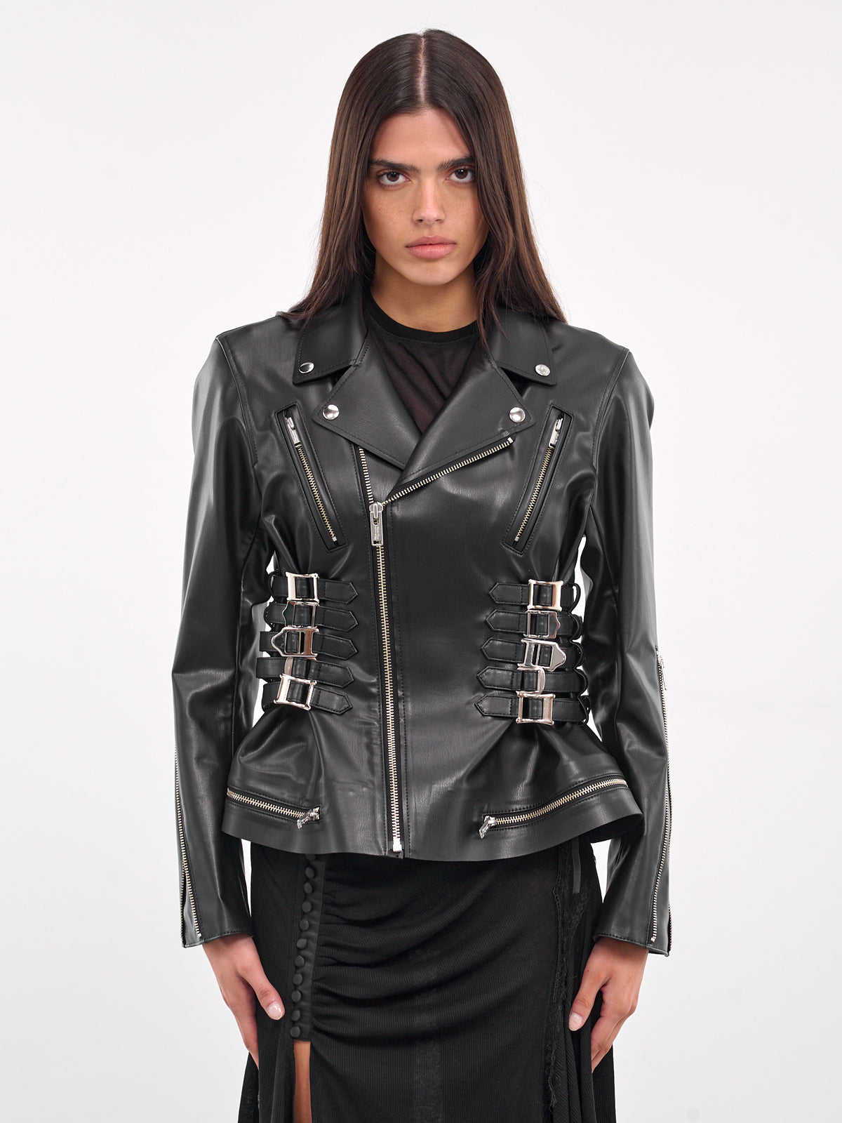 Cinch Strap Double Rider Jacket (UC1E1207-BLACK)