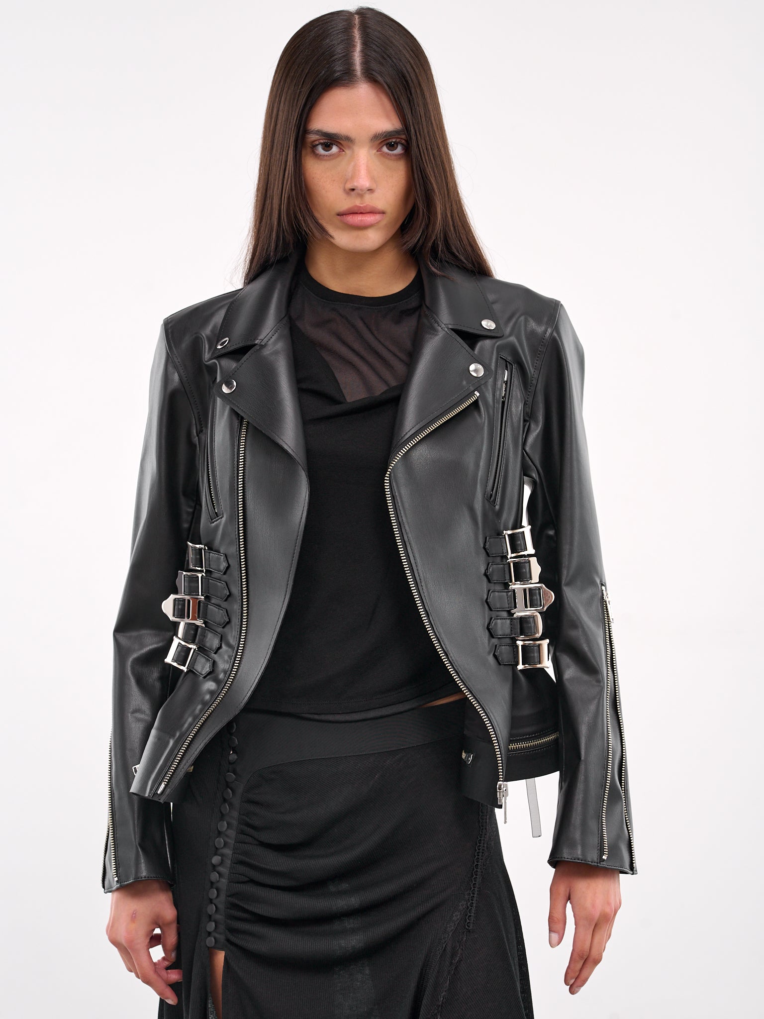 Cinch Strap Double Rider Jacket (UC1E1207-BLACK)