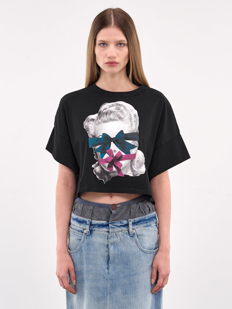 Graphic Cropped Tee (UC1E1892-1-BLACK)