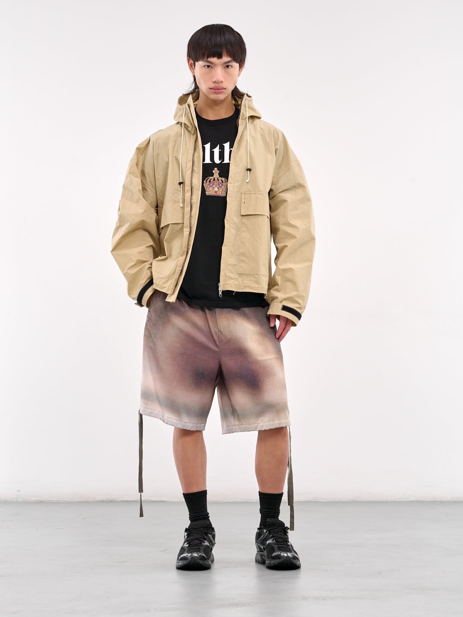 Elasticated Shorts (UC1E4509-DARK-BROWN-BASE)