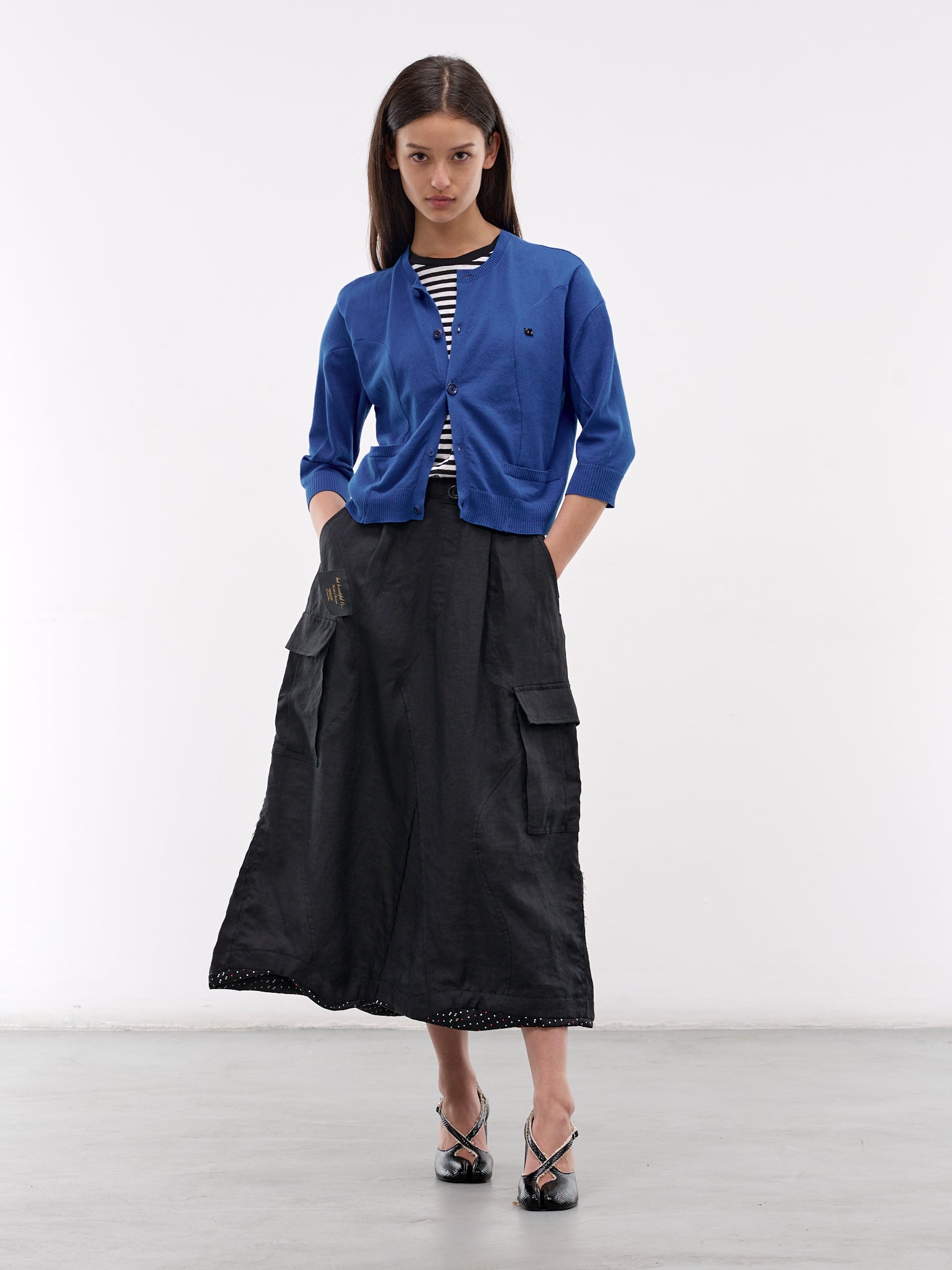 Layered Hybrid Midi Dress (UC1F1702-BLUE)
