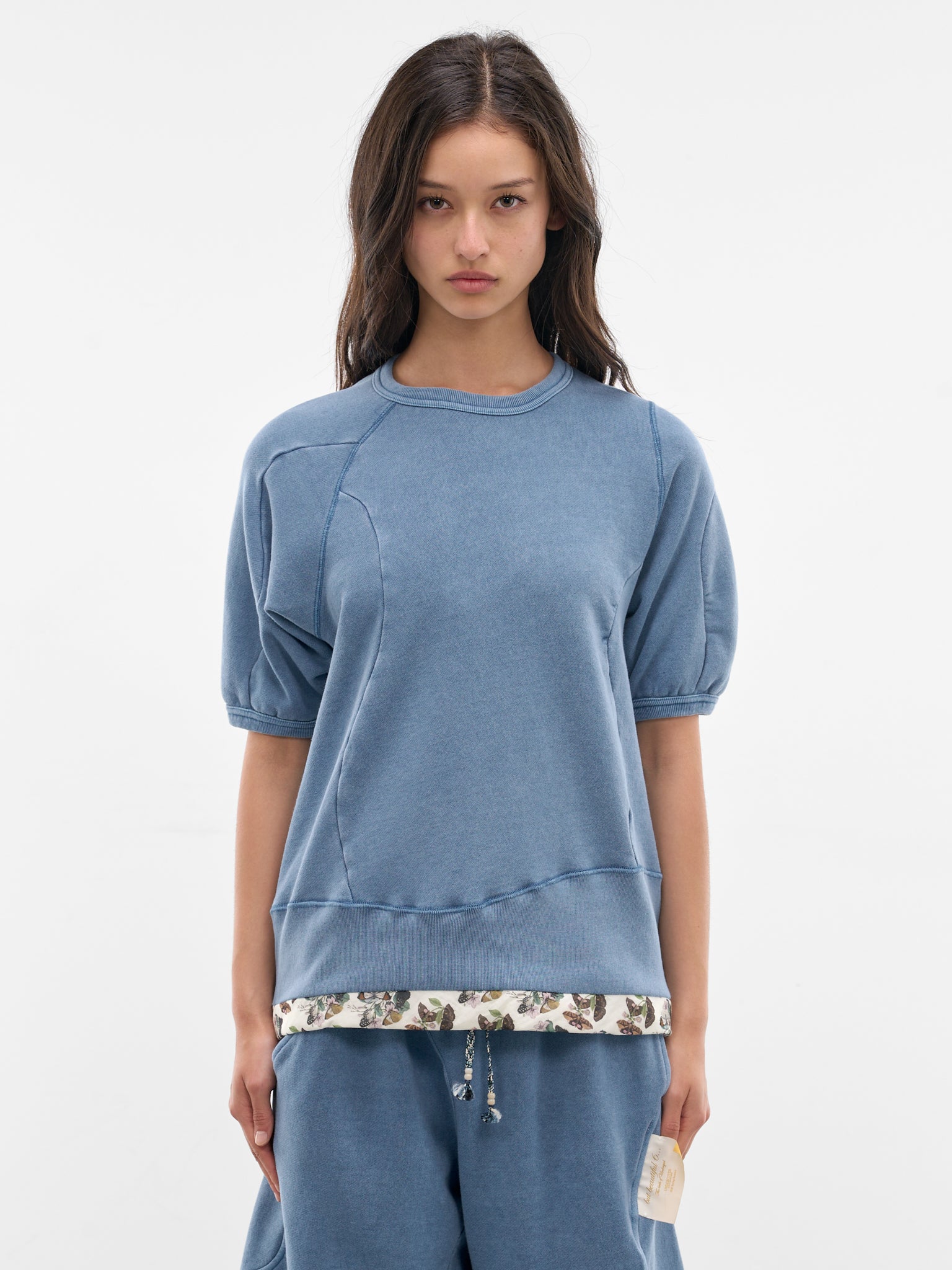 Blue Asymmetric Paneled Sweatshirt (UC1F1810-LIGHT-BLUE)