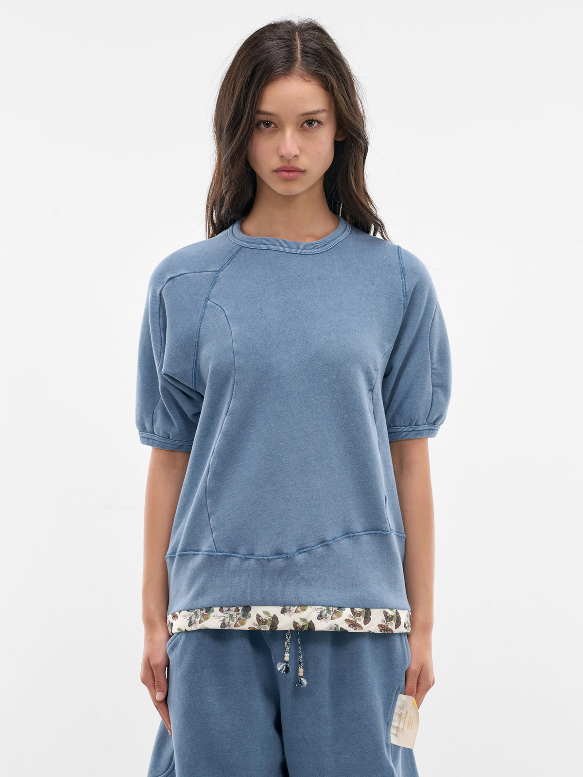 Blue Asymmetric Paneled Sweatshirt (UC1F1810-LIGHT-BLUE)