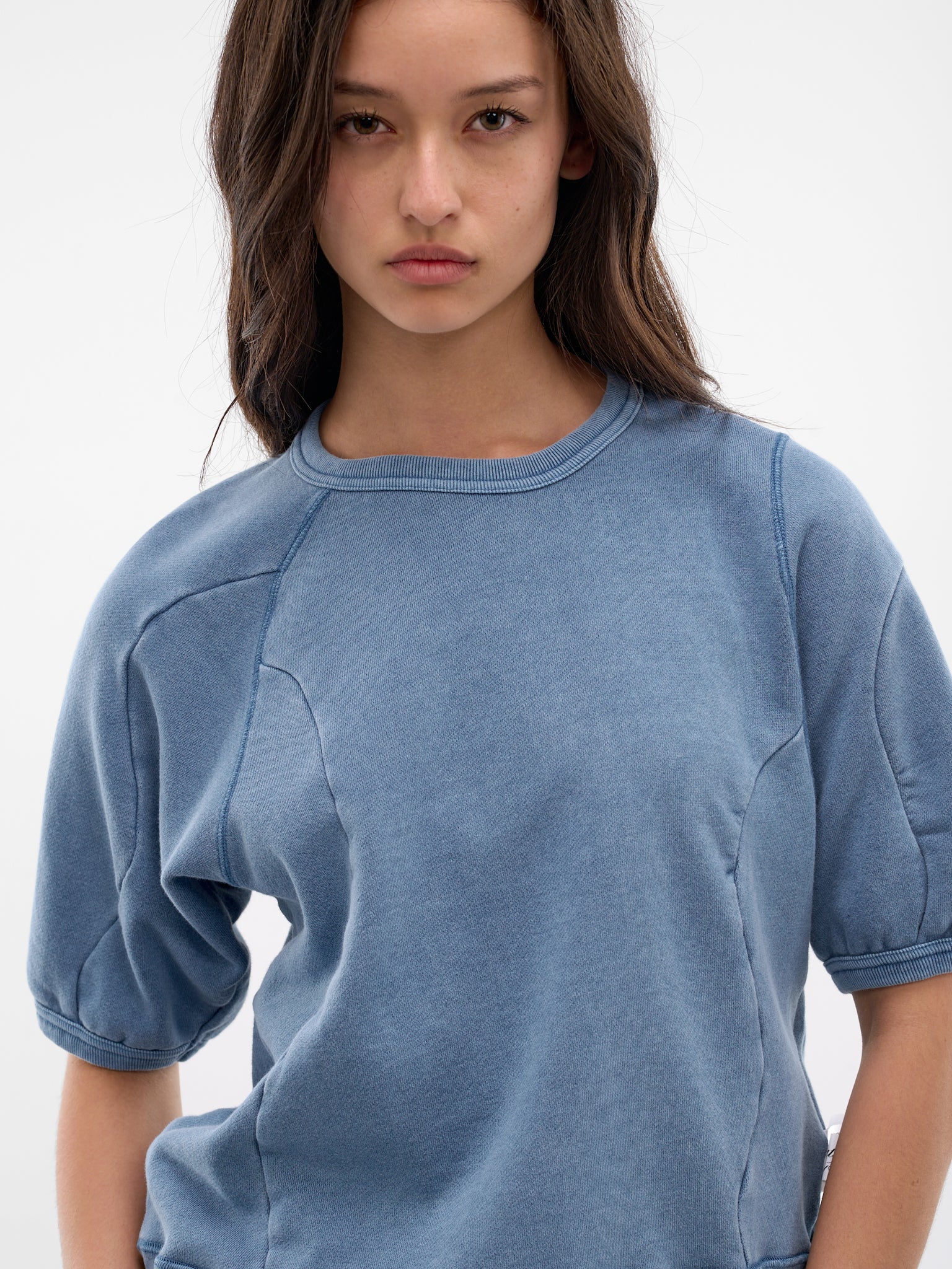Blue Asymmetric Paneled Sweatshirt (UC1F1810-LIGHT-BLUE)