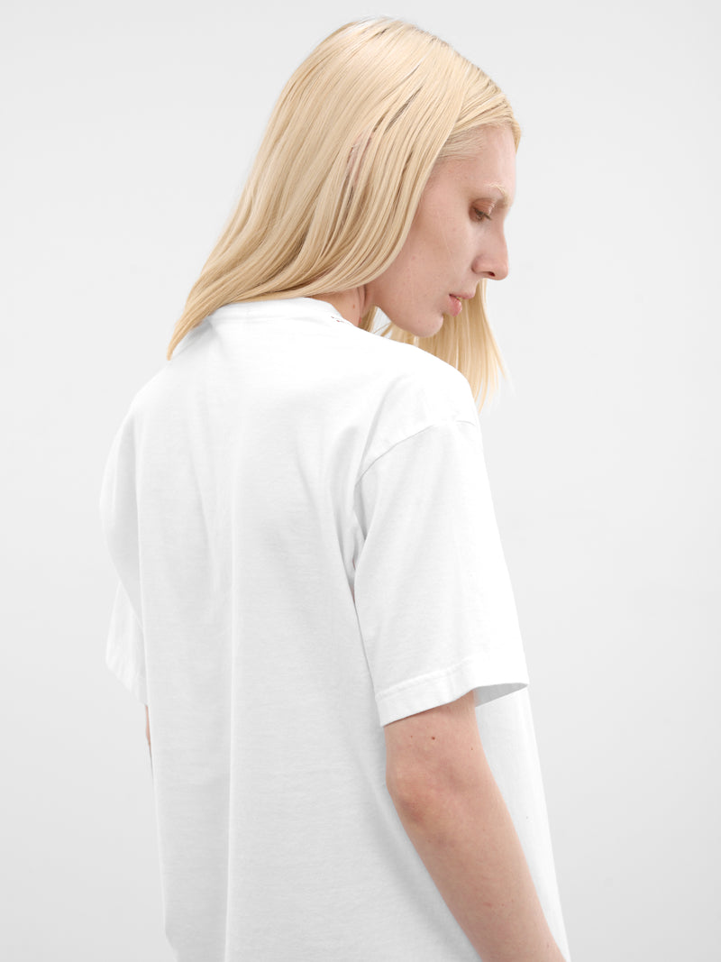 White Trompe L'oeil Necklace Tee (UC1F2803-WHITE)